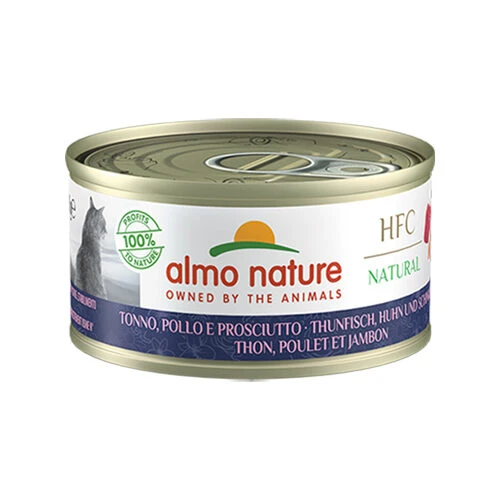 Almo Nature HFC 70 Katzenfutter - Dozen - Thunfisch, Huhn & Schinken